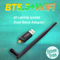 Adaptateur WiFi 6 Dual Band AX900 BT5.3 WIFI Dongle 900Mbps USB 3.0 Carte réseau sans fil pour PC portable