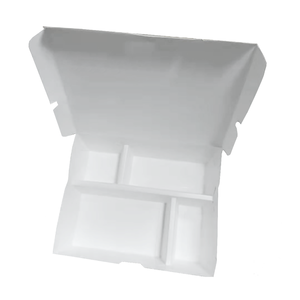 4 Ngăn Phần Phân Hủy Sinh Học Tùy Chỉnh Dùng Một Lần Takeaway Thực Phẩm Giấy <span class=keywords><strong>Container</strong></span> Với Nắp - Product Image 3