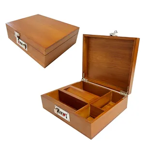 Bandeja enrollable portátil personalizada para píldoras, mini combo de madera a prueba de olores, grabado de bambú sta, caja para Fumar hierba con tapa magnética
