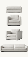 Mobilier d'intérieur moderne européen de style élégant et confortable banc et canapé à accoudoirs minces