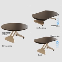 Mesa Elevadora Extensible Multifuncional Moderna, Mesa de Comedor Convertible en Mesa de Café, Forma Ovalada y Cuadrada Ajustable, Muebles para el Hogar