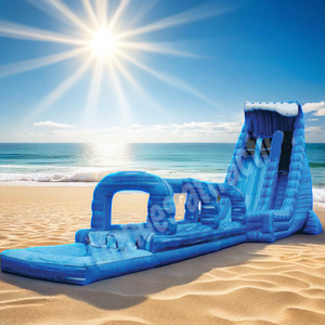 Trò Chơi Nước Lớn Trẻ Em Người Lớn Trượt Một Dòng Pvc Đông Lạnh Màu Xanh Thương Mại Với Hồ Bơi Trượt Nước Bơm Hơi Cho Ngoài Trời - Product Image 1