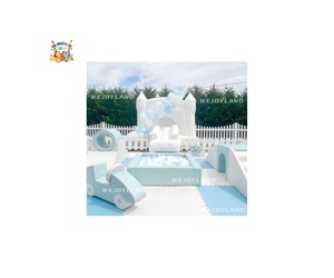 Wejoy-Ensemble de jeux souples blanc mobile pour bébé, équipement de jeux pour enfants <span class=keywords><strong>avec</strong></span> toboggans, piscines à balles pour la location de fêtes - Product Image 1