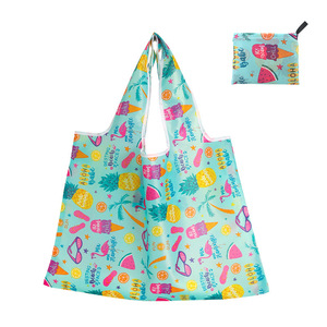 Lightweight Eco-Friendly Nylon Reusable Shoulder Tote Bags Lightweight Promotional Plastic for Market Use