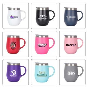 แก้วไวน์สแตนเลสเก็บความร้อนความเย็น ขนาด 12 ออนซ์ ลายโลโก้ตามสั่ง พร้อมฝาปิด - Product Image 4