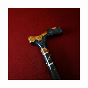 Sculpture de luxe avec poignée en canne, sculptée à la main en résine et bois d'acacia, bois d'acacia élégant avec cannes - Product Image 1