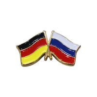 CADEAU HEUREUX Produits les plus vendus Drapeau du pays Croix nationale en métal Double drapeau Épinglette dure en émail doux Badges