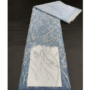 New Design Rhinestone Ombre Mesh <strong>Fabric</strong> Wedding Crystal Sequined 3D Beaded <strong>Heavy</strong> <strong>Lace</strong> Embroidery Tulle Mesh <strong>Fabric</strong> - Product Image 6