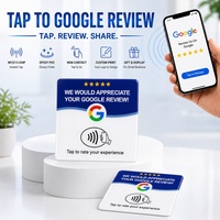 Carte NFC PVC époxy NFC213 avec puce, sans contact, personnalisable, pour avis Google, avec support de présentation pour petites entreprises