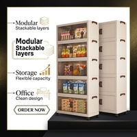 Meuble de rangement en plastique à tiroirs, pliable, multifonctionnel, pour bureau et maison