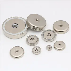 Super Strong D48mm 154lb M8 Female Thread Industrial NdFeB Mounting Magnetic Cups Heavy Duty Neodymium Pot Magnets