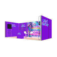 Étalage de vêtements mural rétroéclairé en aluminium portable 10x20, boîte lumineuse, stand d'exposition commerciale
