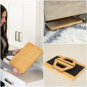 Accoudoir de canapé rectangulaire, <span class=keywords><strong>en</strong></span> bois de bambou, 1 pièce, plateau à pince, Table latérale <span class=keywords><strong>en</strong></span> bois pour manger et boisson - Product Image 5