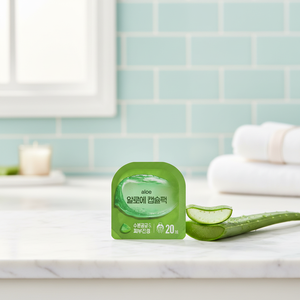 Mascarilla Facial y Corporal de Aloe Vera Coreana para Uso Diario, Calmante, Hidratante, Iluminadora, Cuidado de Poros, en Cápsulas, Muestra - Product Image 3