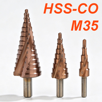Foret étagé hélicoïdal en acier rapide HSS-Co M35 au cobalt, queue triangulaire, pièce d'outil électrique pour le perçage de tôles en acier inoxydable