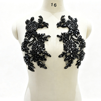 WDP-543 Keering Fashion Embroidery Embellissement en strass et applique en pierres pour costumes de danse, en paires, avec perles et appliques