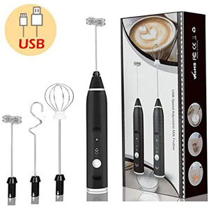 Batidora Eléctrica Recargable por USB, Ecológica, de 3 Velocidades, para Huevos, Mantequilla, Café, Leche, Espumador de Leche, de Acero Inoxidable - Product Image 1