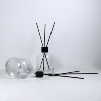 Bouteille en verre transparente ronde vide de 100 ml et 200 ml pour diffuseur de parfum d'ambiance et d'aromathérapie avec bouchon