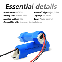 Batería JINTION de 3.2V 1600mAh LiFePO4 de una sola celda 18650 con módulo lateral para iluminación de emergencia