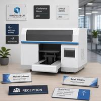 Mesin Cetak Signage Nameplate A3 UV Flatbed Printer Epson I3200 U1 Printhead CMYK Putih Varnish untuk Papan Nama, Hadiah, dan Cetak Lainnya