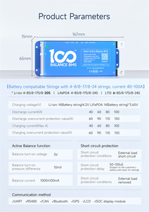 Thông minh hoạt động cân bằng BMS Hội Đồng Quản trị 8S-17S 100A 1A cân bằng hiện tại với BT UART/có thể/RS-485 cho Li-Ion/LiFePO4/lto - Product Image 3