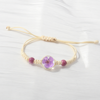 Bracelet à breloques en forme de fleur de cerisier et de dentelle ciel étoilé, vintage, plaqué argent, avec cristaux et strass, unisexe HS-000119