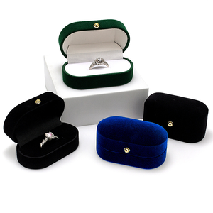 Mini boîte de rangement à bijoux <span class=keywords><strong>en</strong></span> velours avec boucle dorée, portable, pour boucles d'oreilles, bagues, boîte à paires de bijoux, pour cadeau de mariage, Saint-Valentin - Product Image 1