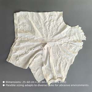 Trapos de Felpa Blancos Reciclados de 50-110 CM, 100% Algodón Blanco Puro, Trapos Lavados Reutilizables para Limpieza - Product Image 3