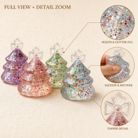 Adorable jouet anti-stress en forme de sapin de Noël en TPR transparent avec paillettes et sequins, pour adultes et adolescents, cadeau de bureau pour les fêtes