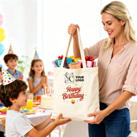 Sacs fourre-tout en toile personnalisables multi-thèmes pour les fêtes, Halloween, anniversaires – Épais, réutilisables, vierges pour le bricolage, les cadeaux de fête, vente en gros et en vrac