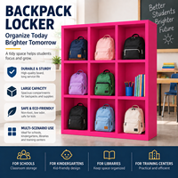 Casier de rangement multi-scénarios pour sacs à dos avec serrure à clé, armoire en acier résistant à la rouille pour les écoles et les espaces éducatifs