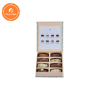 Boîte-cadeau carrée en carton de luxe, emballage en papier praline de chocolat, boîte de pâtisserie de date