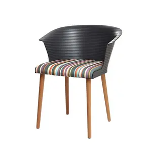 DHF 经济重型休闲设计师塑料咖啡椅，餐厅椅