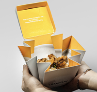 Forme personnalisée flexographie biodégradable Sandwich Pizza Restauration rapide Emballage de boîte à hamburger en papier à emporter