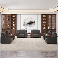 Nouvel ensemble canapé et table basse de réception de bureau moderne chinois - Écologique, personnalisable, éponge haute densité, mobilier de bureau à domicile