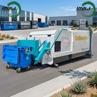 Station de compactage de déchets municipaux RNKJ avec dispositif de levage de bacs intégré 20MPa, compacteur de déchets de surface fiable