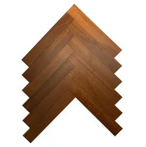 Anti slip Dark Color Teak Herringbone Engineered Wood Flooring