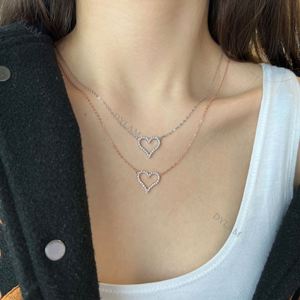 Collier en argent sterling avec pendentif en forme de grand cœur en or plaqué 18 carats, tendance Dylam Ins, bijoux pour femmes - Product Image 6