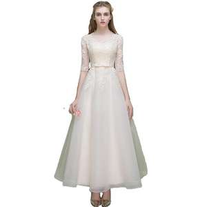 <span class=keywords><strong>2025</strong></span> שמלה חדשה שמלת שושבינה באורך מלא שרוול ארוך בתוספת גודל סאטן-קו קו-הצוואר מובנה חזייה שמלה לנשים - Product Image 6