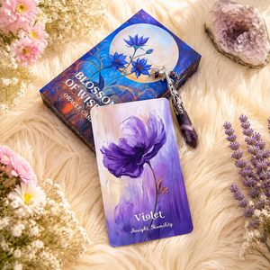 Tarjetas de Oráculo con Diseño Floral Impresas a Todo Color, Ecológicas y Personalizadas al por Mayor, Mazo de 56 <span class=keywords><strong>Cartas</strong></span> de Sabiduría Curativa para el <span class=keywords><strong>Amor</strong></span> y el Crecimiento Espiritual - Product Image 2