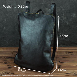 Sac à dos pour ordinateur portable Andong pour hommes, en cuir de vache véritable, rétro, tendance, décontracté, imperméable, pour voyages et activités de plein air - Product Image 6