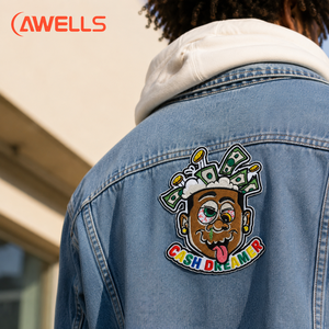 Écusson brodé personnalisé certifié OEKO-TEX, badge d'identité dessin animé thermocollant haute densité pour streetwear AWELLS - Product Image 2