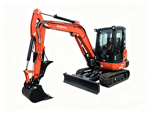 Excavadora de cadenas Kubota KX040-5 de 4 toneladas usada, con giro de cola cero, pocas horas de uso, fabricada en Japón para construcción, jardinería, paisajismo y trabajo agrícola. - Product Image 1