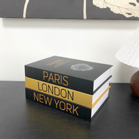 Boîte rigide décorative de luxe en carton doré avec logo personnalisé, en forme de livre, faux livre décoratif creux, pour table basse ou étagère, coffret cadeau rigide.