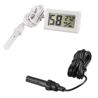 Mini sonda Digital LCD termómetro higrómetro medidor de temperatura de humedad pantalla LCD Digital interior blanco negro