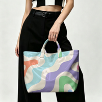 Sac fourre-tout de plage en PVC ondulé coloré, imperméable, transparent, style gelée, avec nœud, sac de rangement