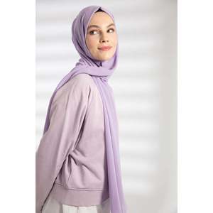 ผ้าคลุมไหล่ชีฟอง - สีม่วงไลแลค - สีม่วงไลแลค - Product Image 4
