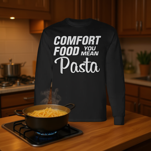 Comfort Food You Mean T-shirt a maniche lunghe con stampa pasta - Product Image 3