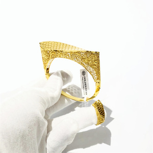 Golden Star Wholesale Popular Dubai 2 Gram <strong>Gold</strong> Color Plated <strong>Bangle</strong> and Ring Top Class Bracelet Set Women Jewelry With Wholesale - Product Image 6