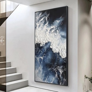 Peinture à l'huile minimaliste originale sur toile, faite à la main, effet 3D, abstraite, technique mixte, tableau mural, décoration intérieure - Product Image 2